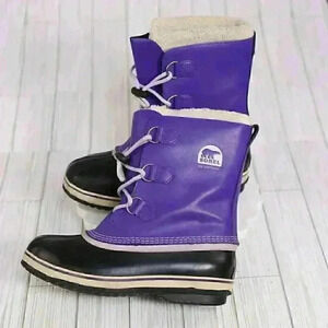Sorel Boots Womens Purple Yoot Pac Waterproof Snow Winter Size 7 NY1880-512 leat